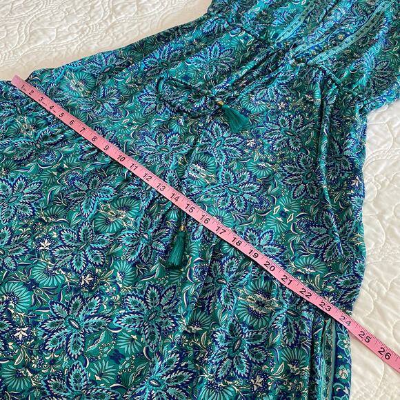 Karma Highway Deep V Maxi Dress One Size Tiered Colorful Vacation Resort - Picture 9 of 12